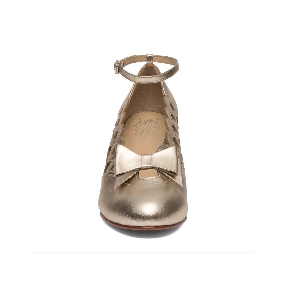 Jessie Vintage Pumps (Gold) - Image 6