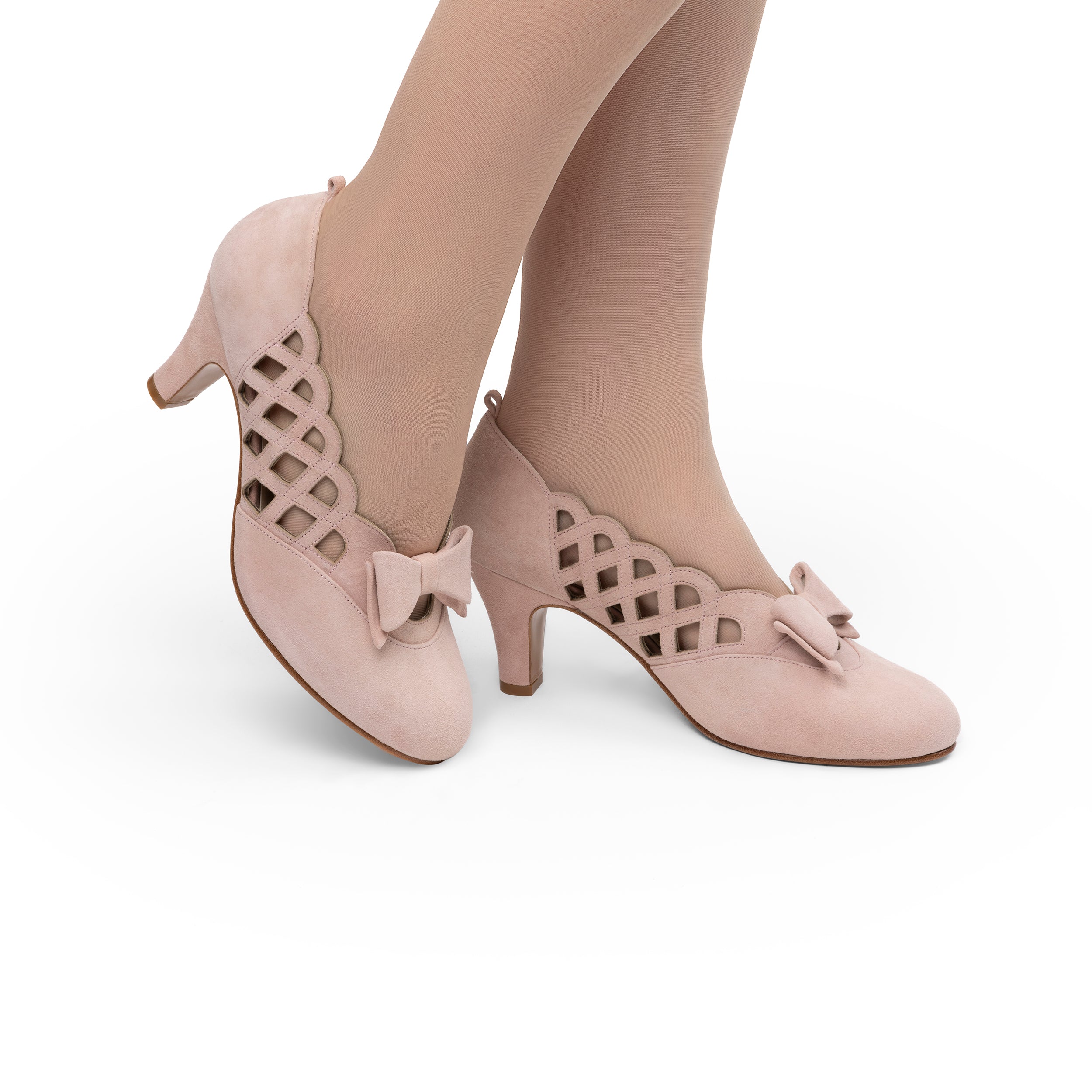 Jessie Vintage Pumps (Pink Suede) - Image 2