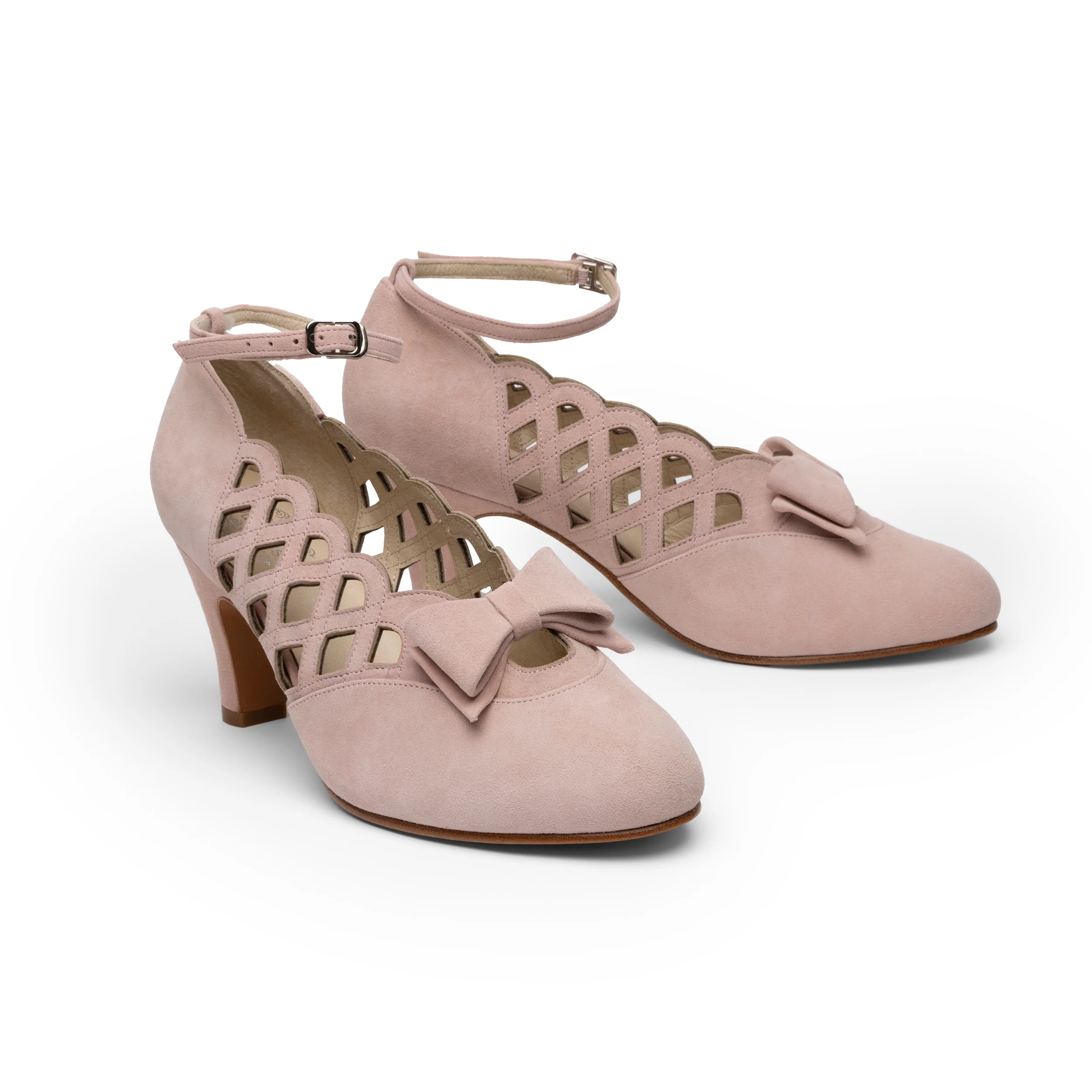 Jessie Vintage Pumps (Pink Suede) - Image 3