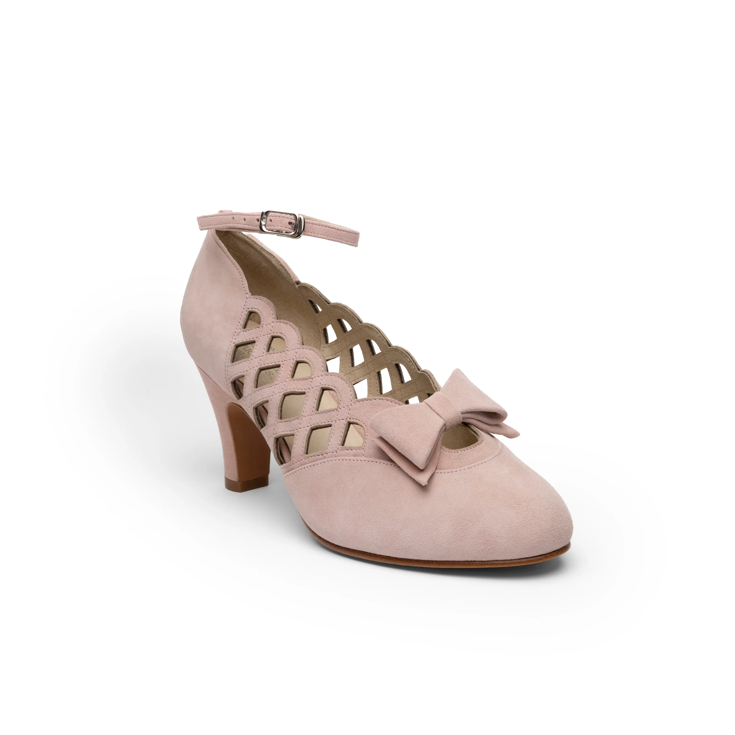 Jessie Vintage Pumps (Pink Suede) - Image 4