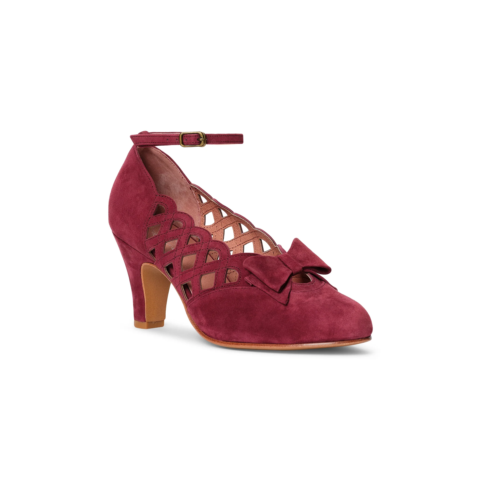 Jessie Vintage Pumps (Wine Suede) - Image 3