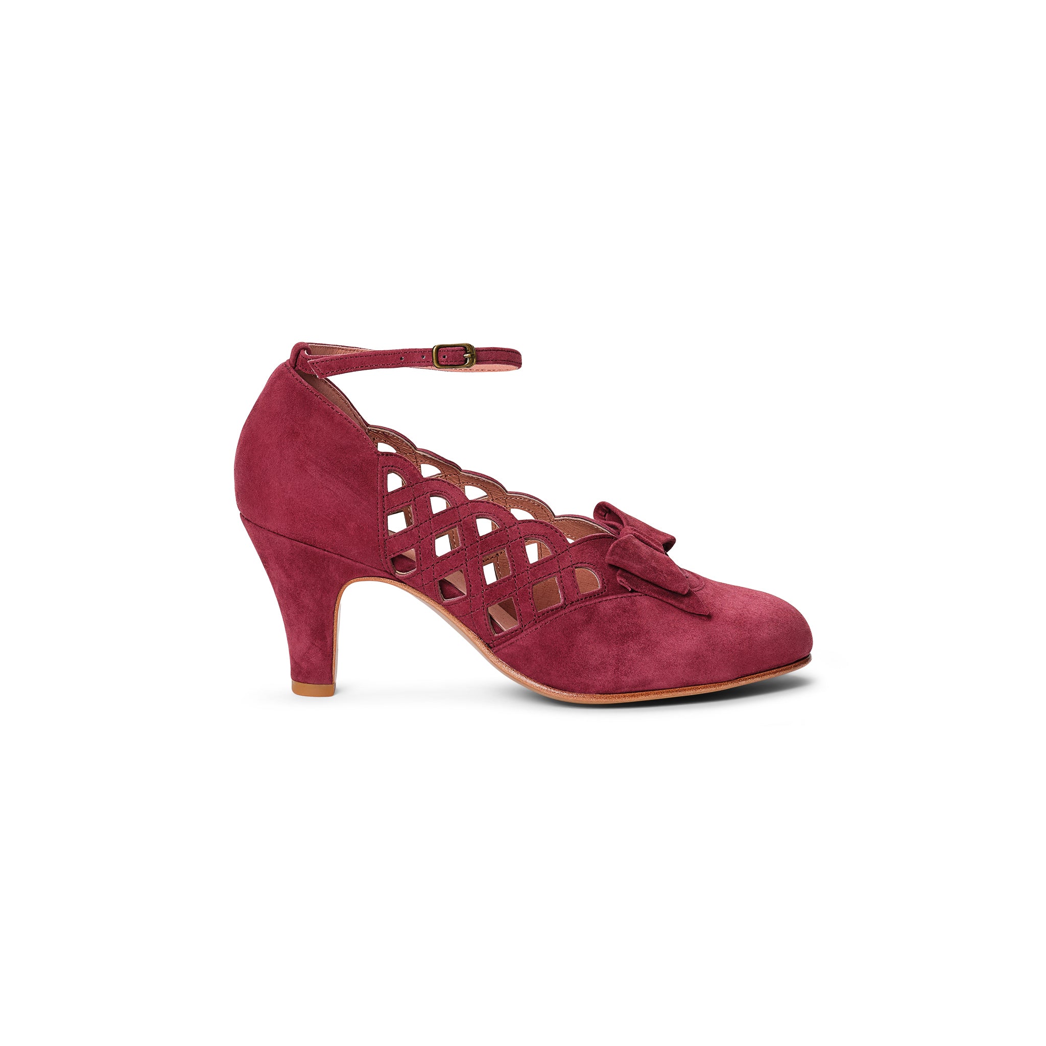 Jessie Vintage Pumps (Wine Suede) - Image 4