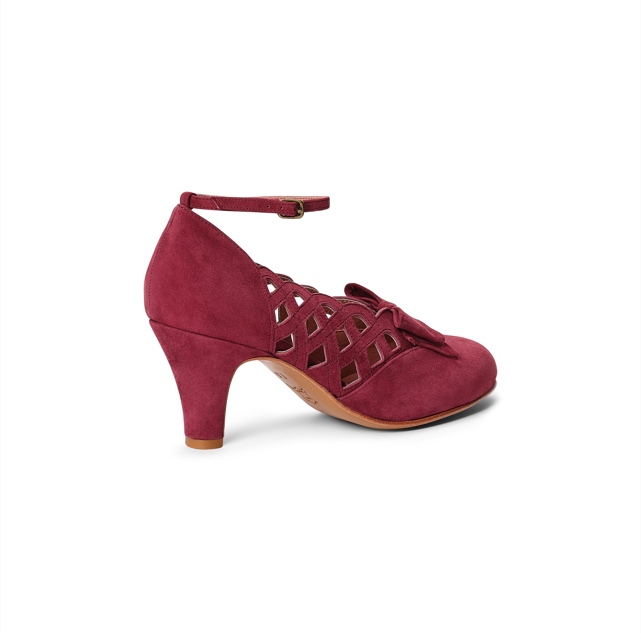 Jessie Vintage Pumps (Wine Suede) - Image 5