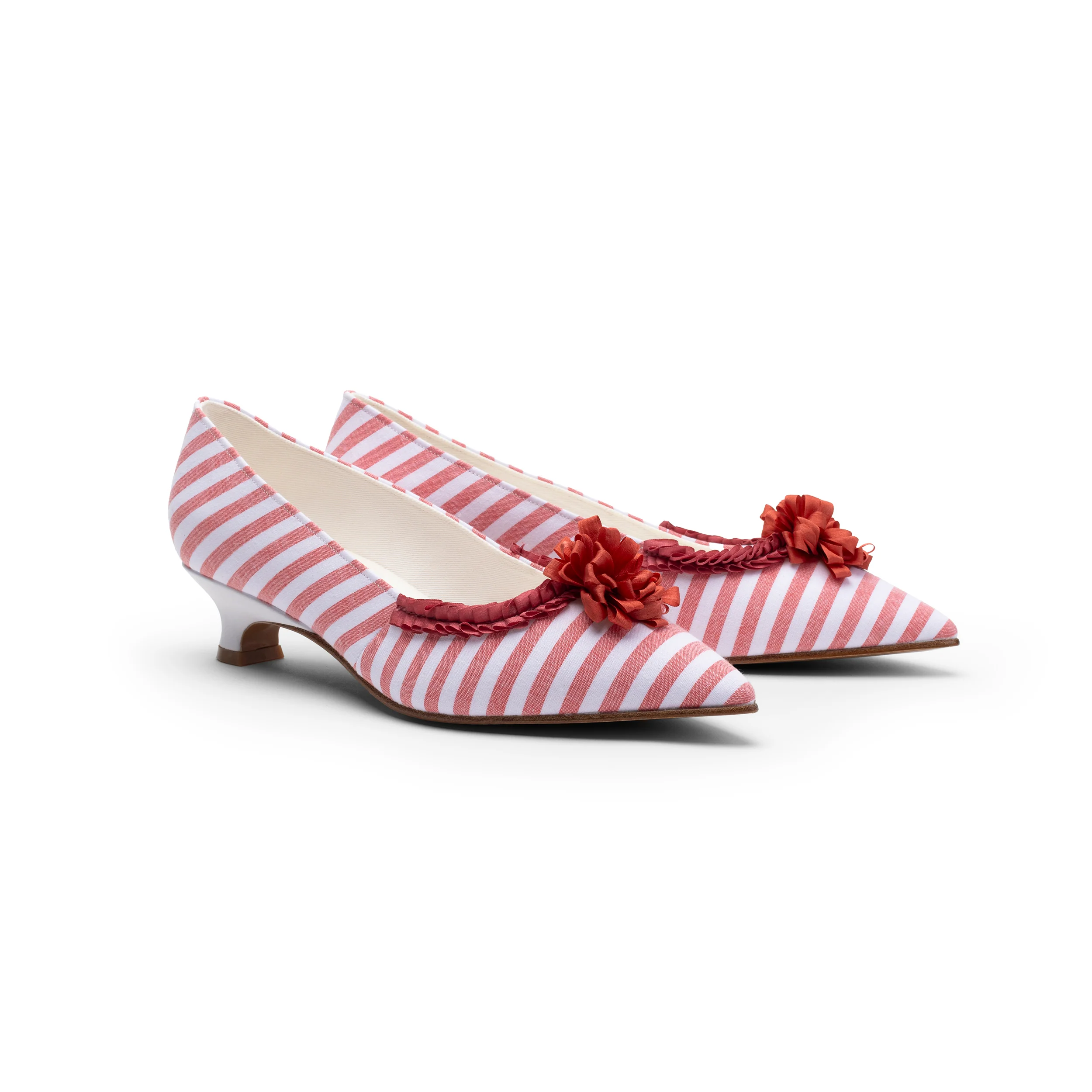 Josephine 18th Century Pumps (Red/White) - Image 3