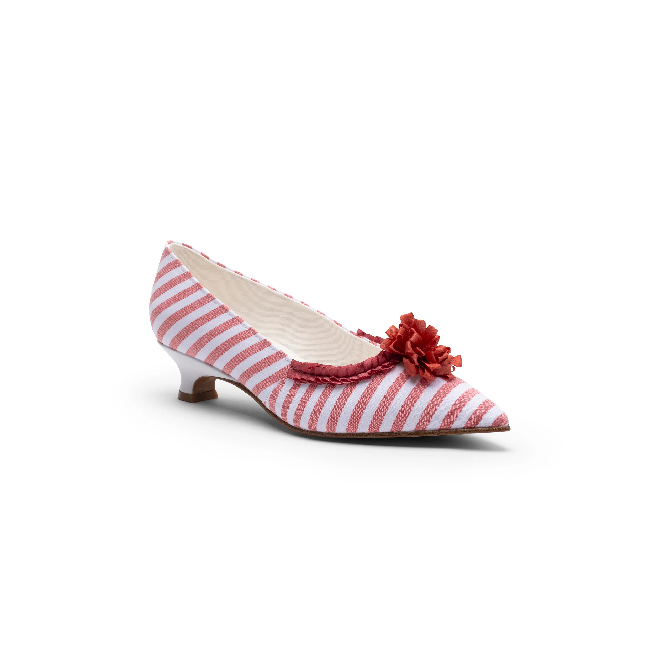 Josephine 18th Century Pumps (Red/White) - Image 4
