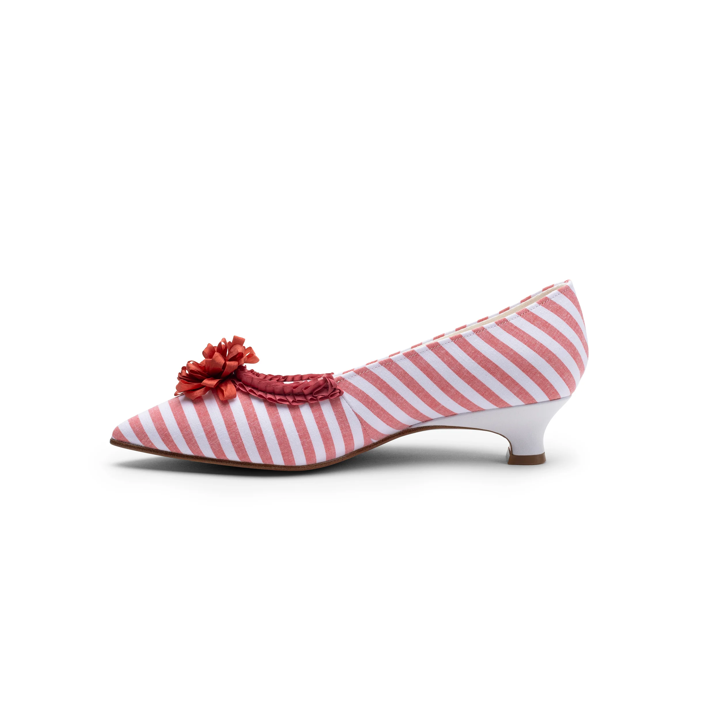 Josephine 18th Century Pumps (Red/White) - Image 5