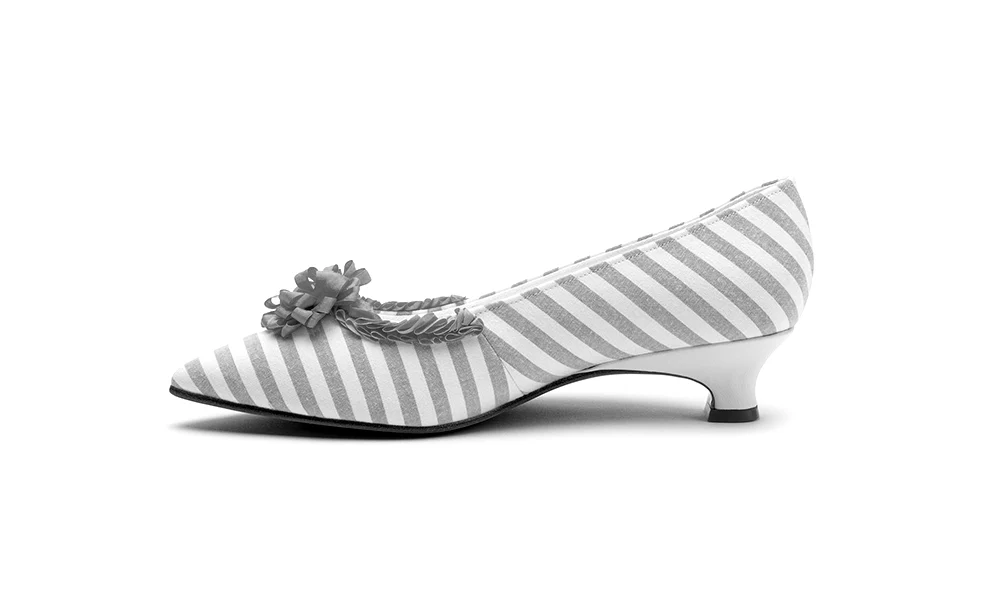 Josephine 18th Century Pumps (Yolk Yellow/White) - Image 6