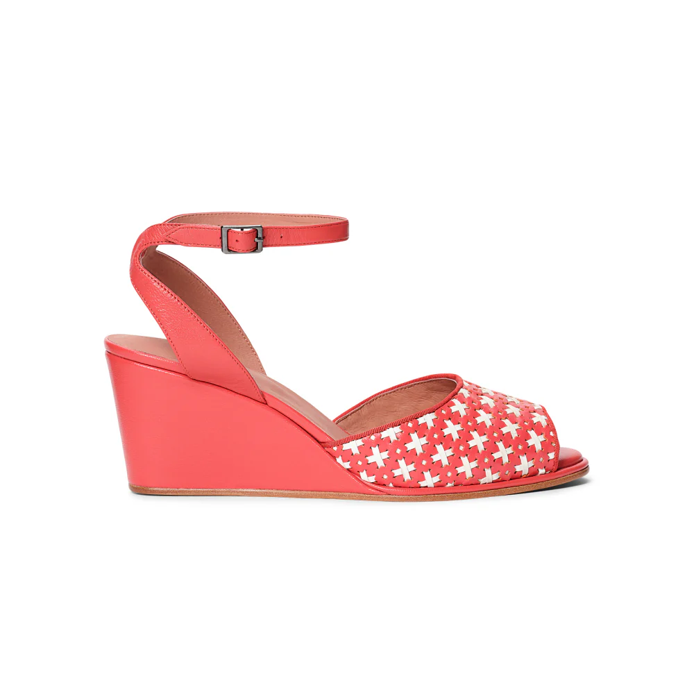 PRE-ORDER Judy 1940s Wedges (Red/Ivory) - Image 3