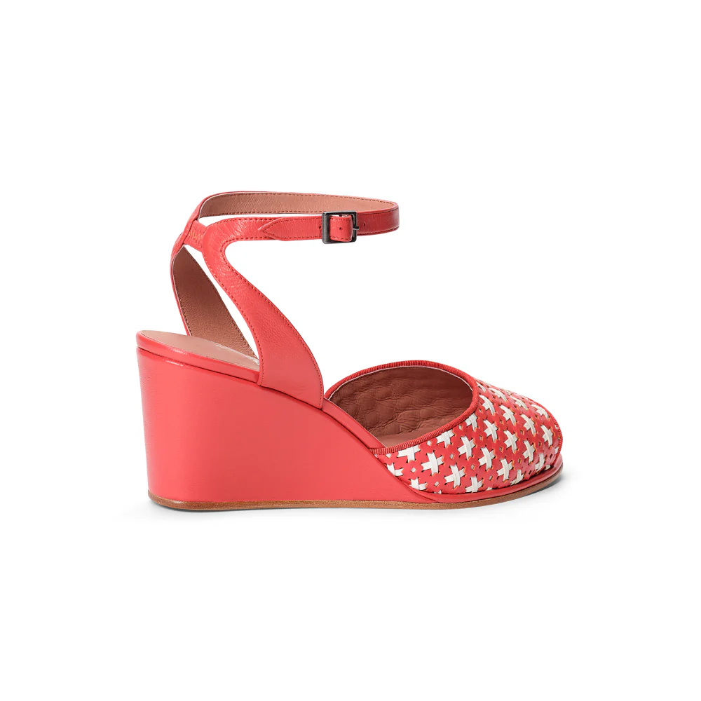 PRE-ORDER Judy 1940s Wedges (Red/Ivory) - Image 4