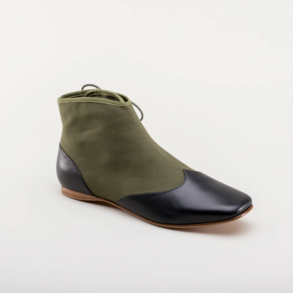 Keckley Victorian Side-Lace Boots (Green/Black) - Image 6