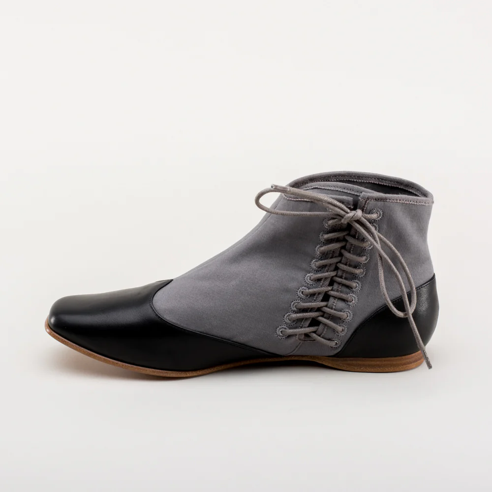 Keckley Victorian Side-Lace Boots (Grey/Black) - Image 10