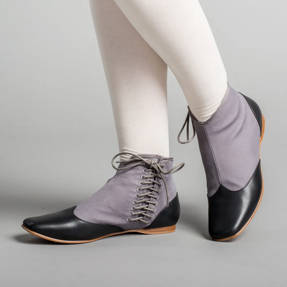 Keckley Victorian Side-Lace Boots (Grey/Black) - Image 3