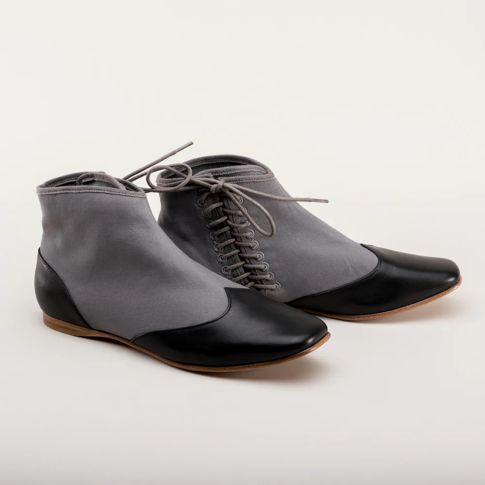 Keckley Victorian Side-Lace Boots (Grey/Black) - Image 4