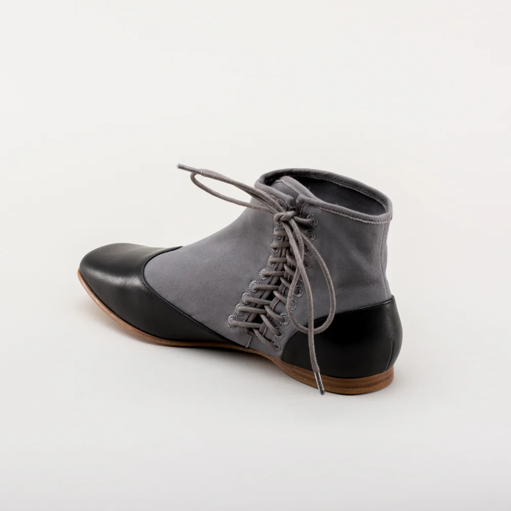 Keckley Victorian Side-Lace Boots (Grey/Black) - Image 9