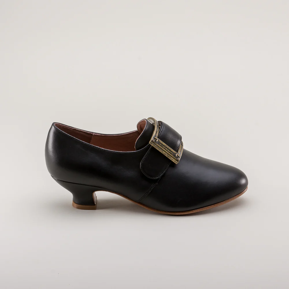 Kensington 18th Century Leather Shoes (Black) - Image 5