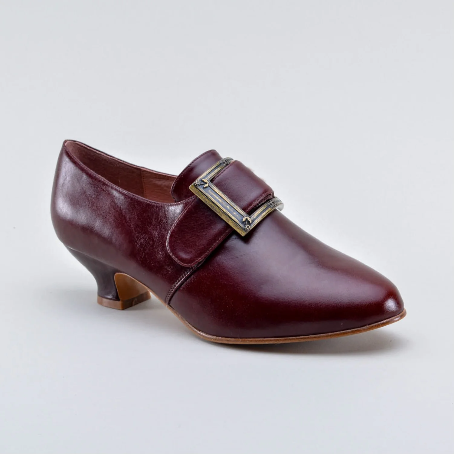 Kensington 18th Century Leather Shoes Wide (Bordeaux) - Image 6