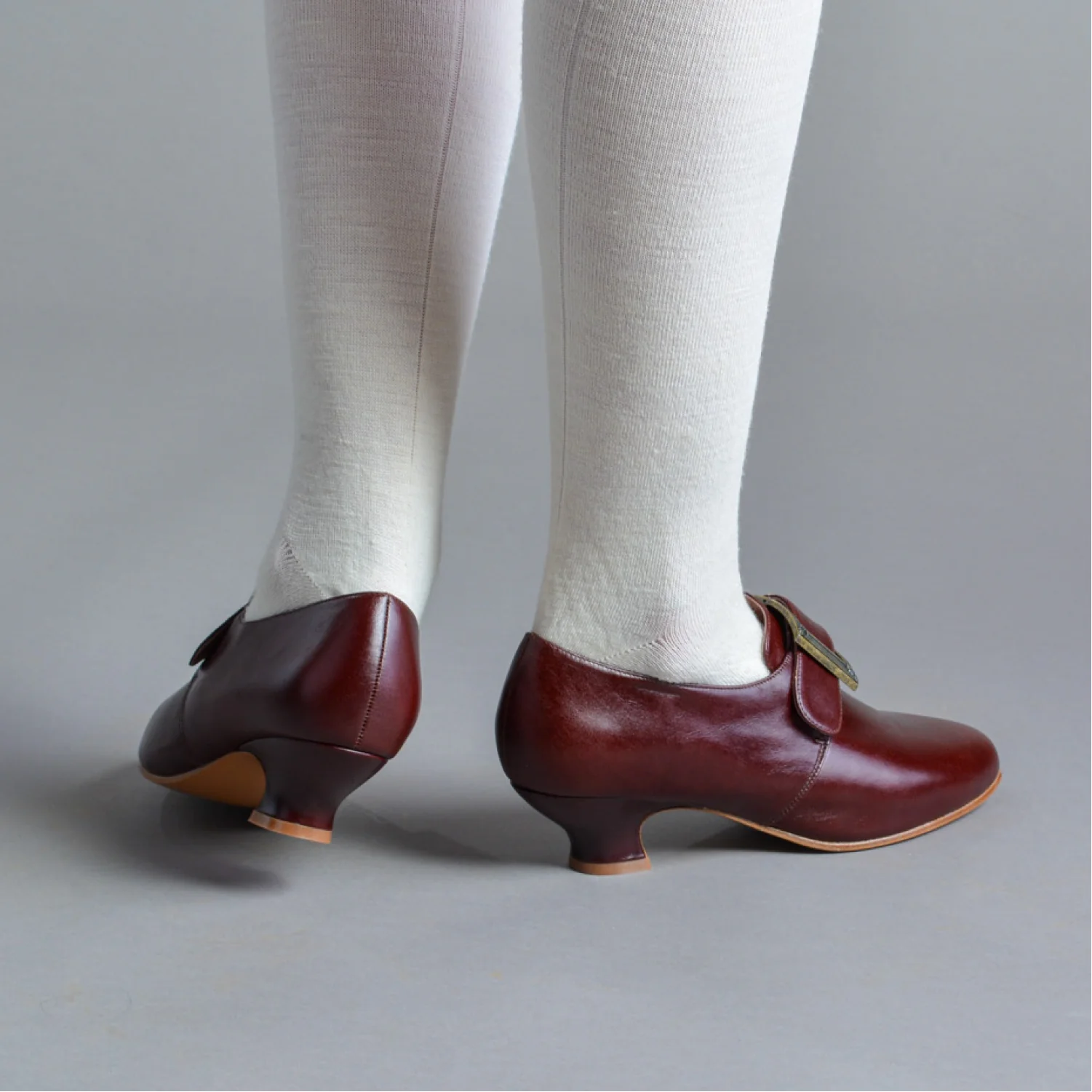 Kensington 18th Century Leather Shoes (Bordeaux) - Image 3