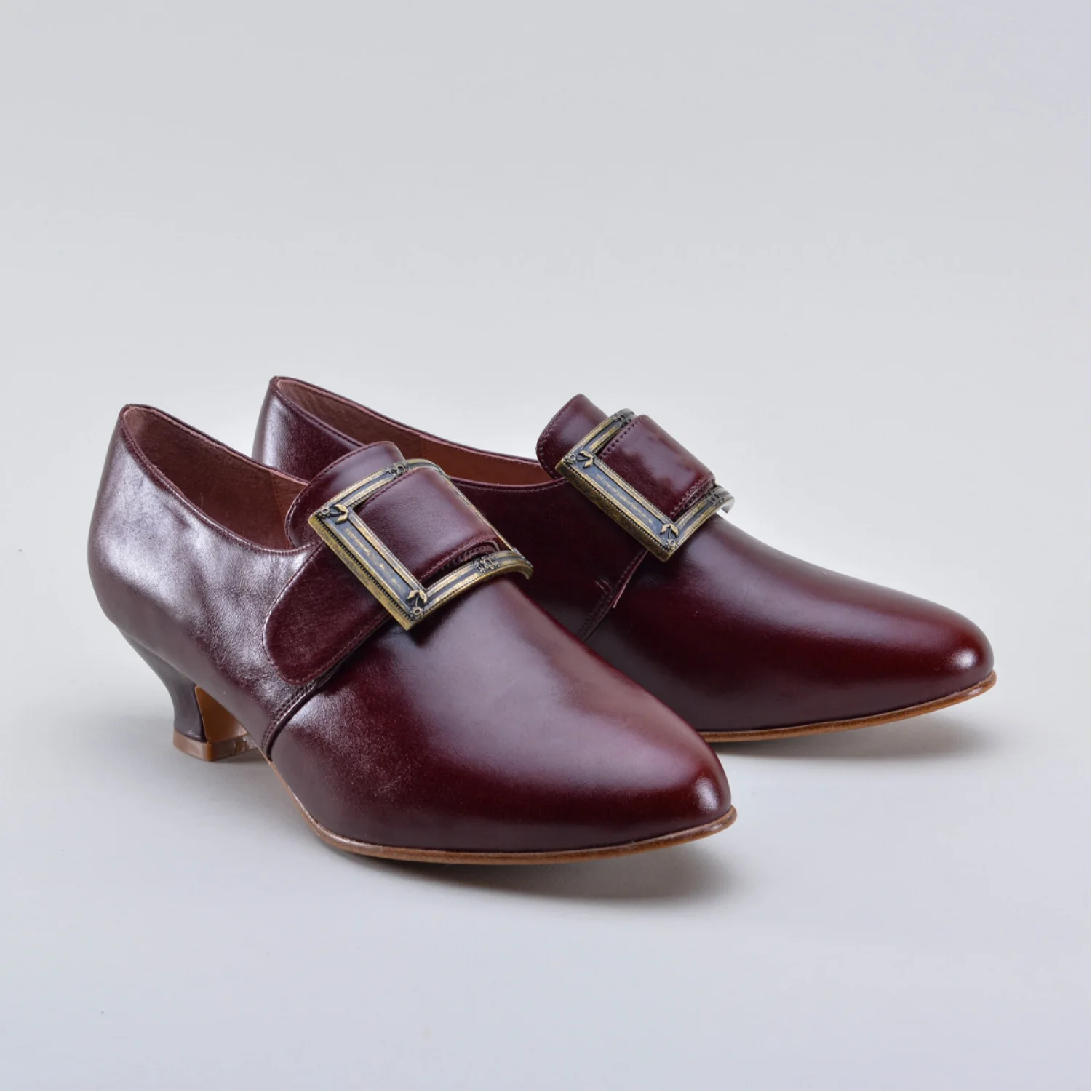 Kensington 18th Century Leather Shoes (Bordeaux) - Image 4