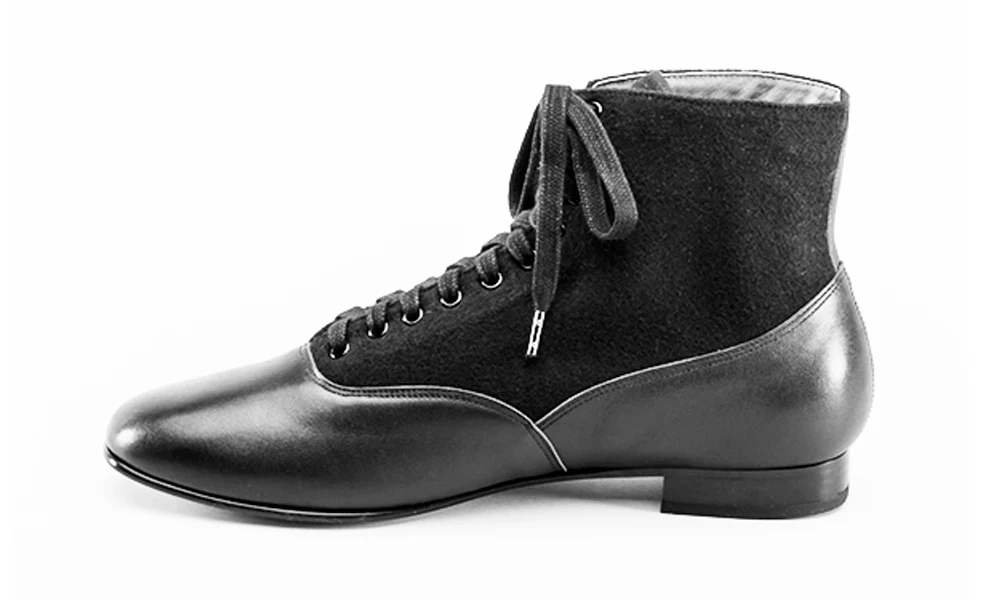 Larkspur Wool/Leather Lace-Up Boots (Black/Black) - Image 14