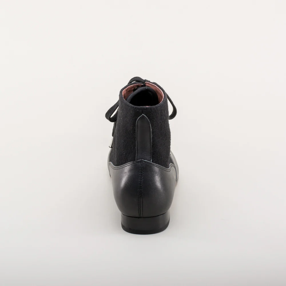 Larkspur Wool/Leather Lace-Up Boots (Black/Black) - Image 8