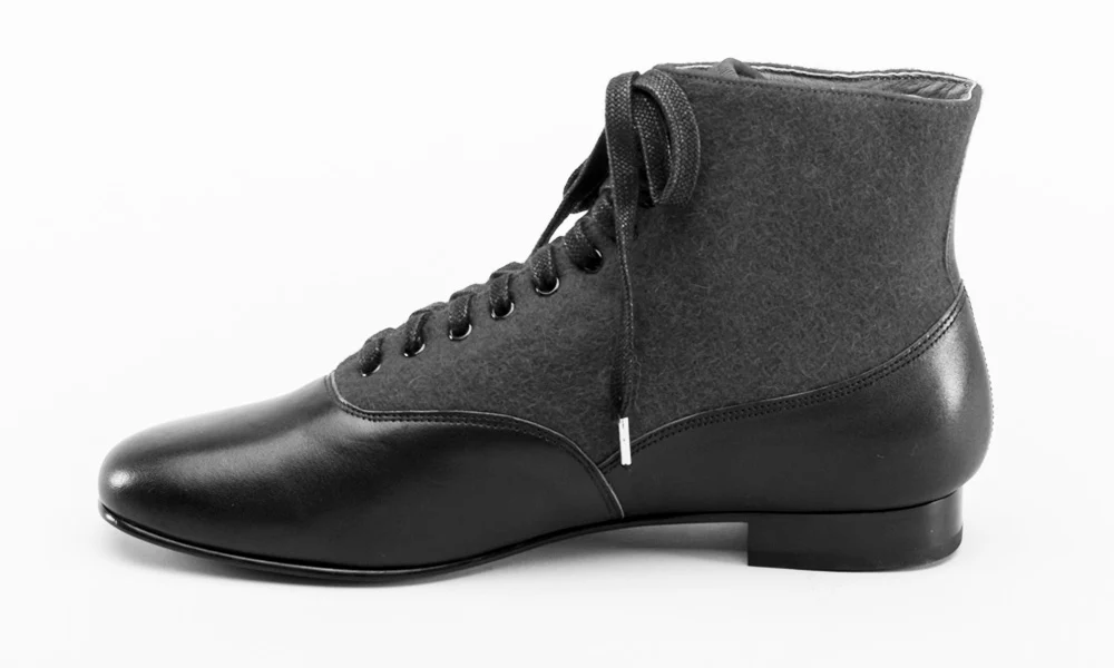 Larkspur Wool/Leather Lace-Up Boots (Burgundy/Black) - Image 14