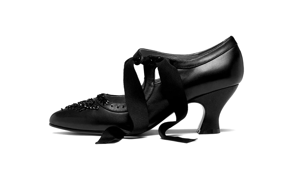 Laurel Beaded Edwardian Shoes (Black) - Image 6