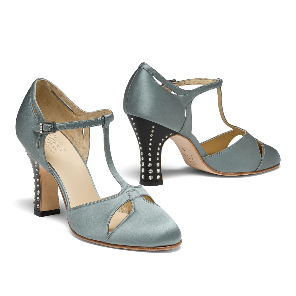 Marigold Rhinestone 1920s Pumps (Sea Green) - Image 3