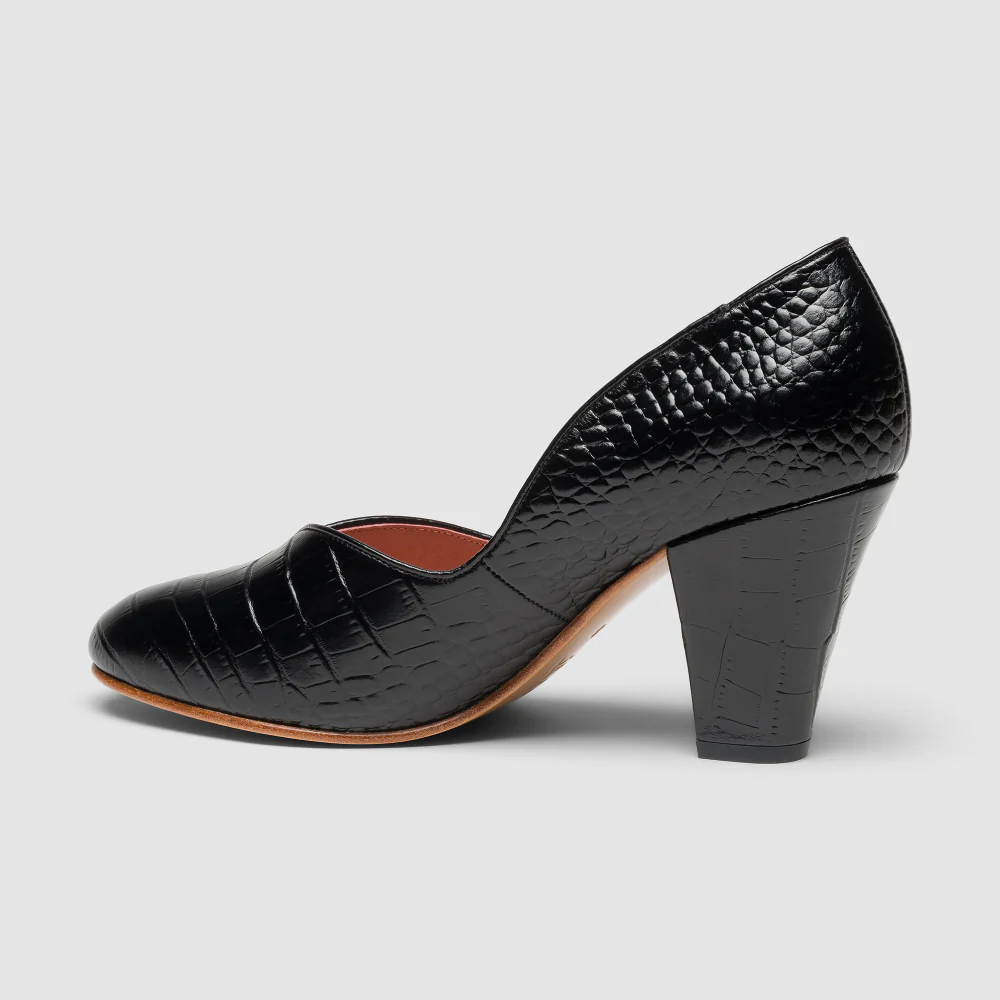Marilyn Vintage Pumps (Mock Croc Black) - Image 7