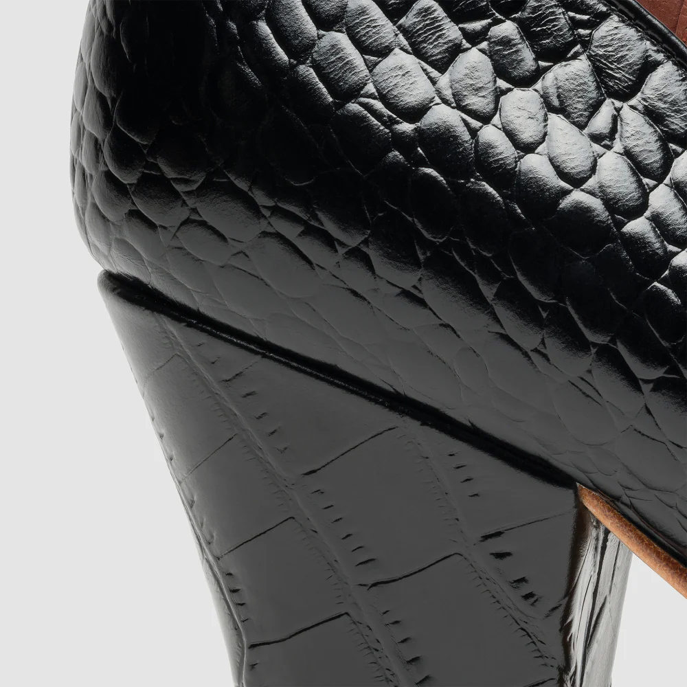 Marilyn Vintage Pumps (Mock Croc Black) - Image 8