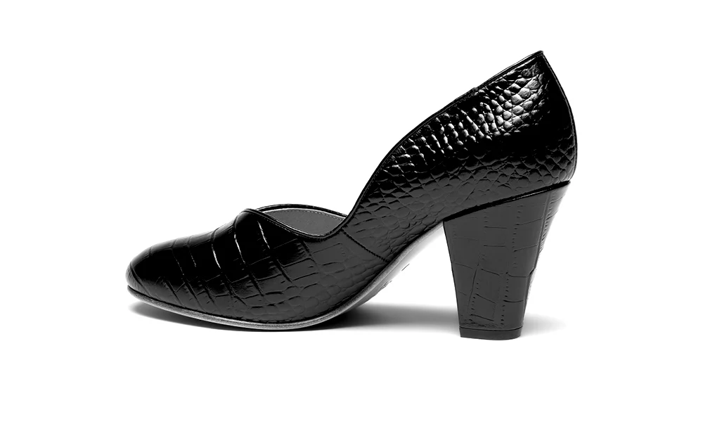 Marilyn Vintage Pumps (Mock Croc Black) - Image 9