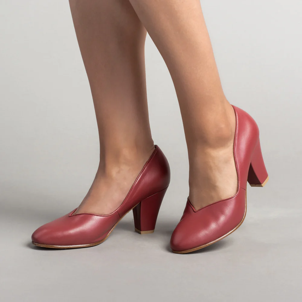 Marilyn Vintage Pumps Wide (Oxblood) - Image 2