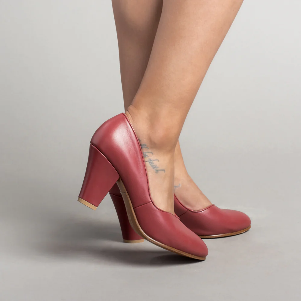 Marilyn Vintage Pumps Wide (Oxblood) - Image 3