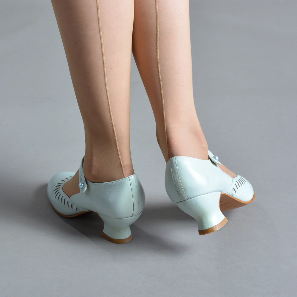 Marjorie 1920s Shoes (Blue Mist) - Image 3