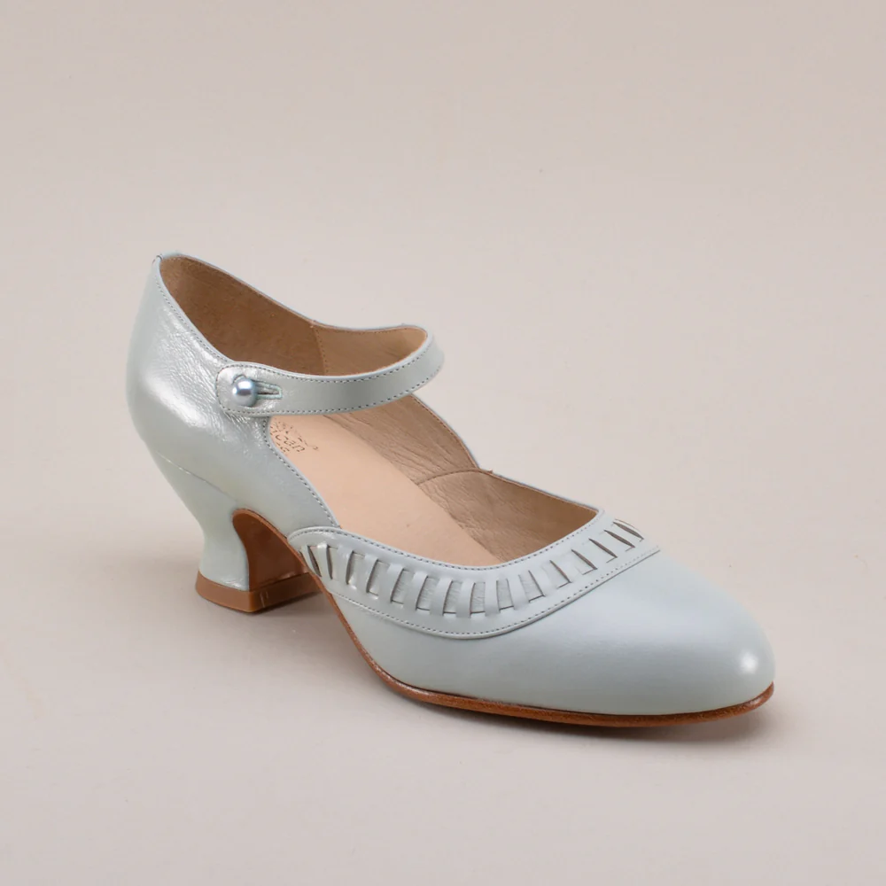 Marjorie 1920s Shoes (Blue Mist) - Image 5