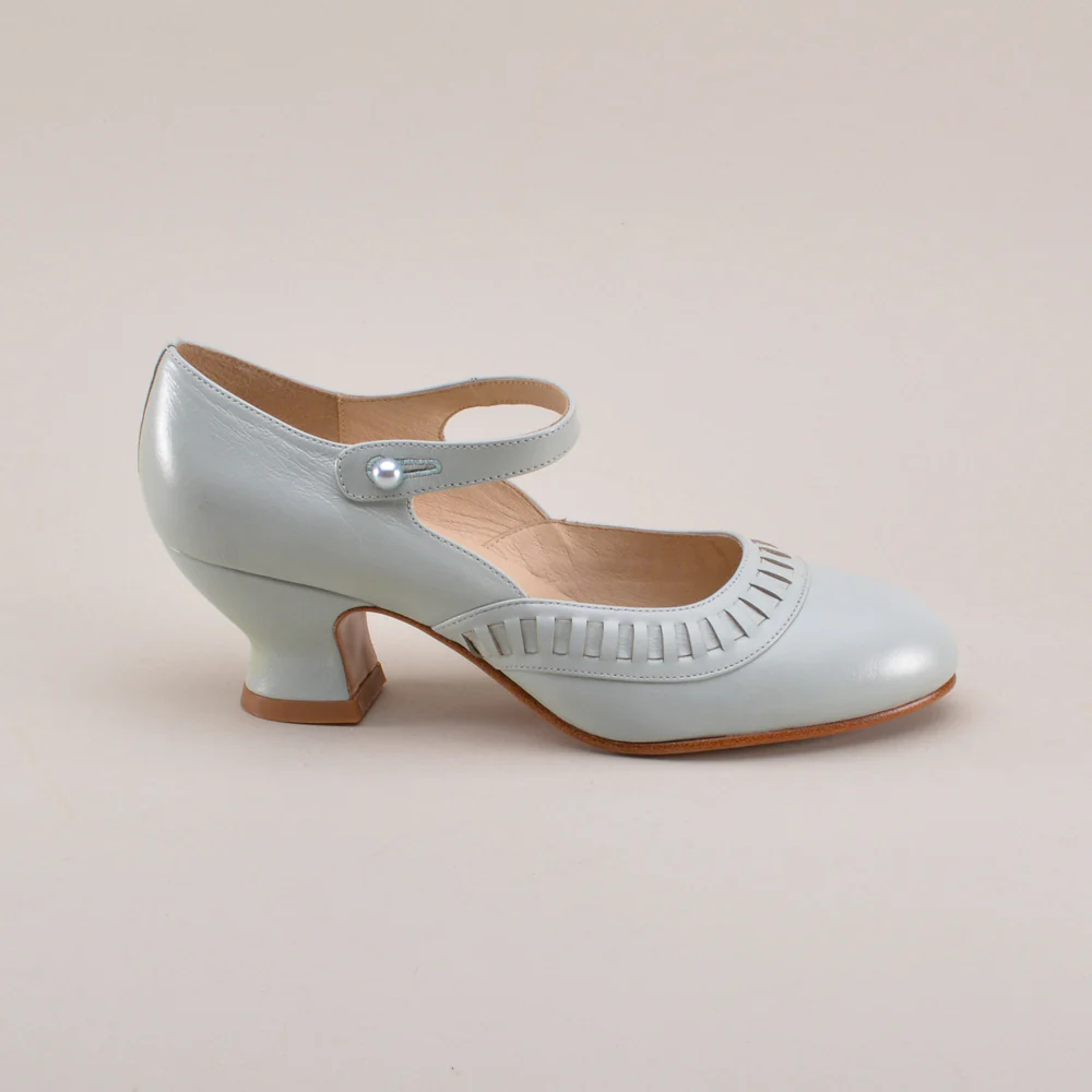 Marjorie 1920s Shoes (Blue Mist) - Image 6