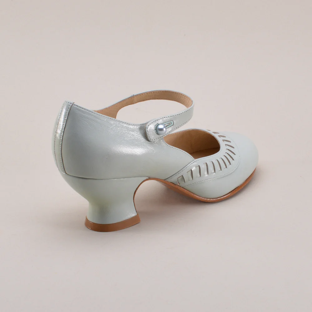 Marjorie 1920s Shoes (Blue Mist) - Image 7