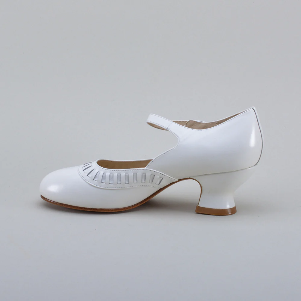 Marjorie 1920s Shoes (Soft White) - Image 10