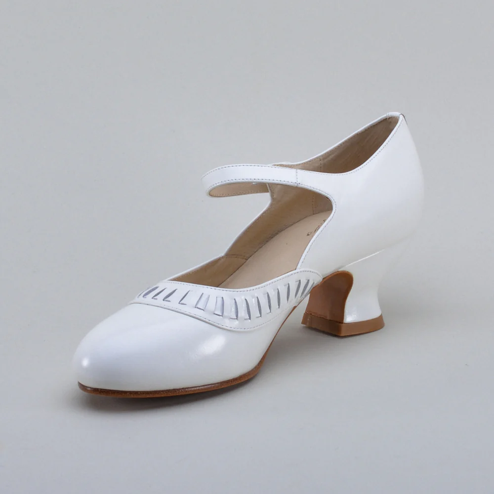 Marjorie 1920s Shoes (Soft White) - Image 11