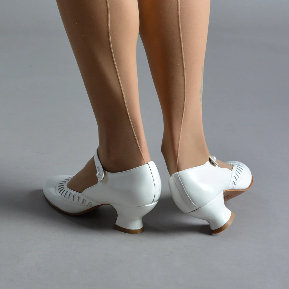 Marjorie 1920s Shoes (Soft White) - Image 3