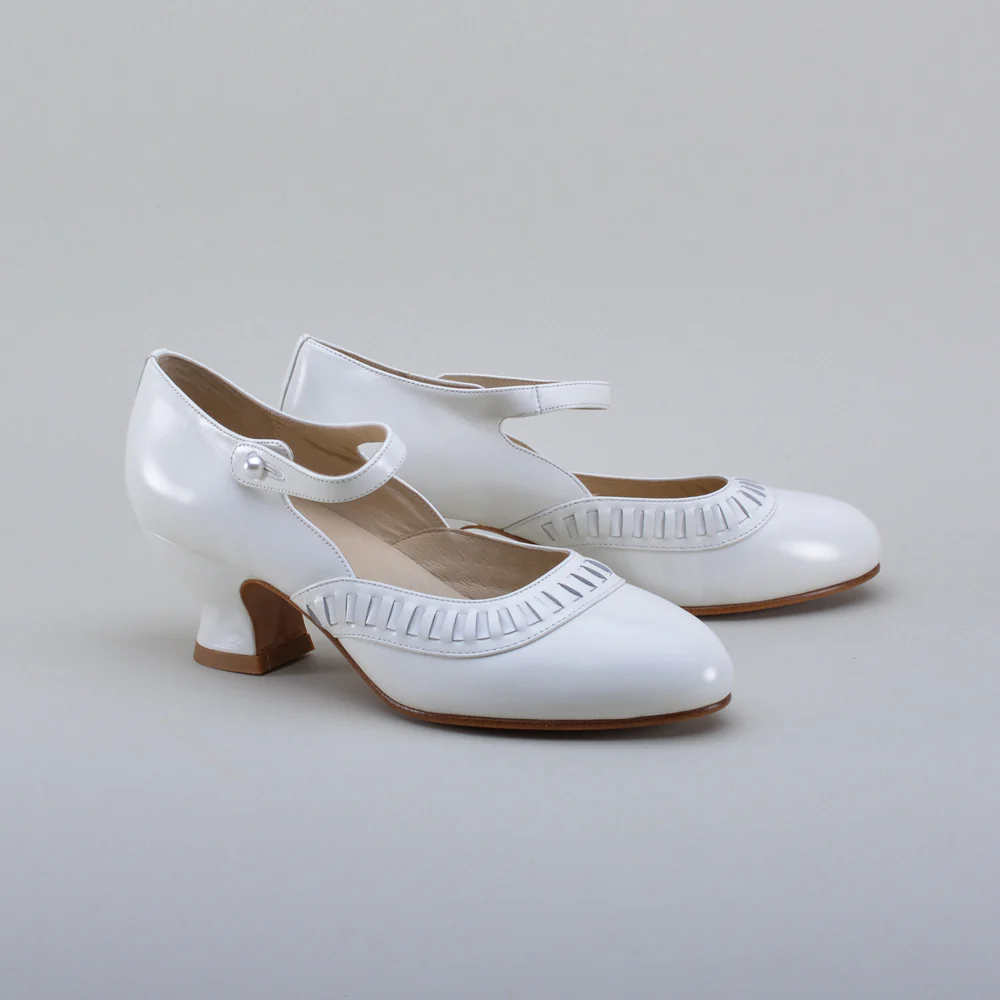 Marjorie 1920s Shoes (Soft White) - Image 4
