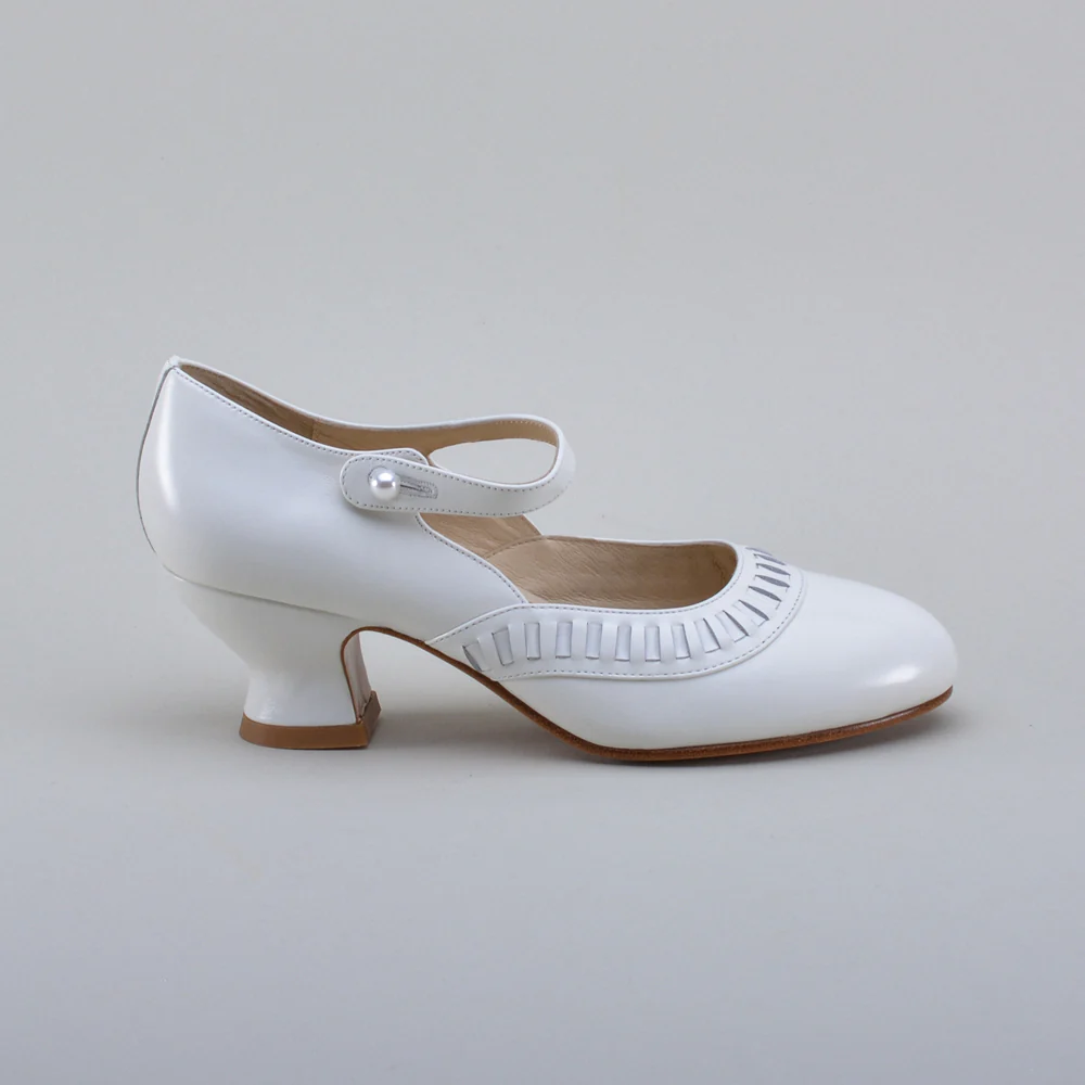 Marjorie 1920s Shoes (Soft White) - Image 6