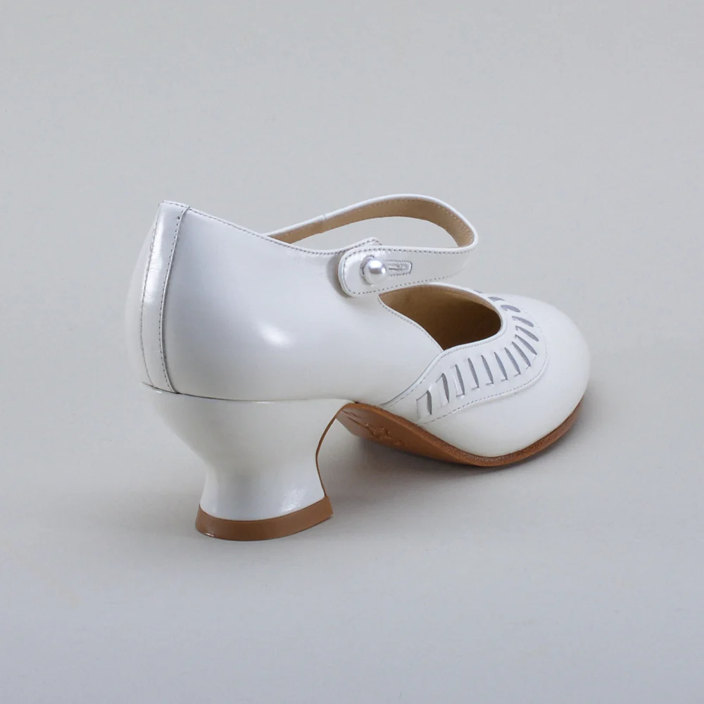Marjorie 1920s Shoes (Soft White) - Image 7