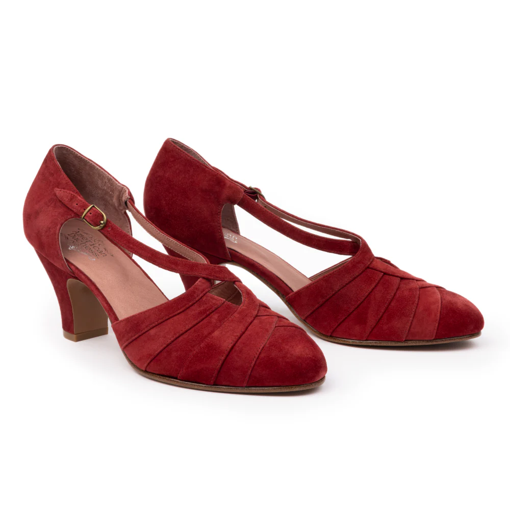 Melrose Vintage Pumps (Brick Red Suede) - Image 2