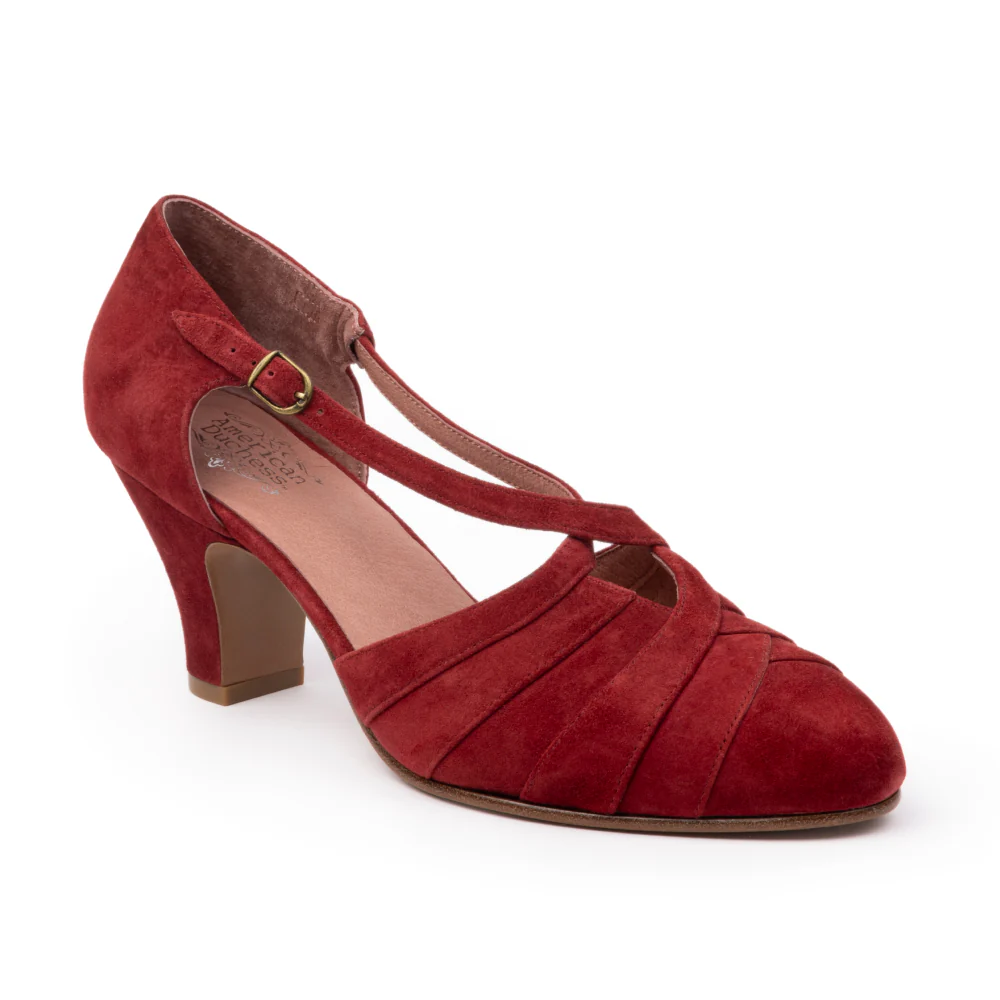 Melrose Vintage Pumps (Brick Red Suede) - Image 3