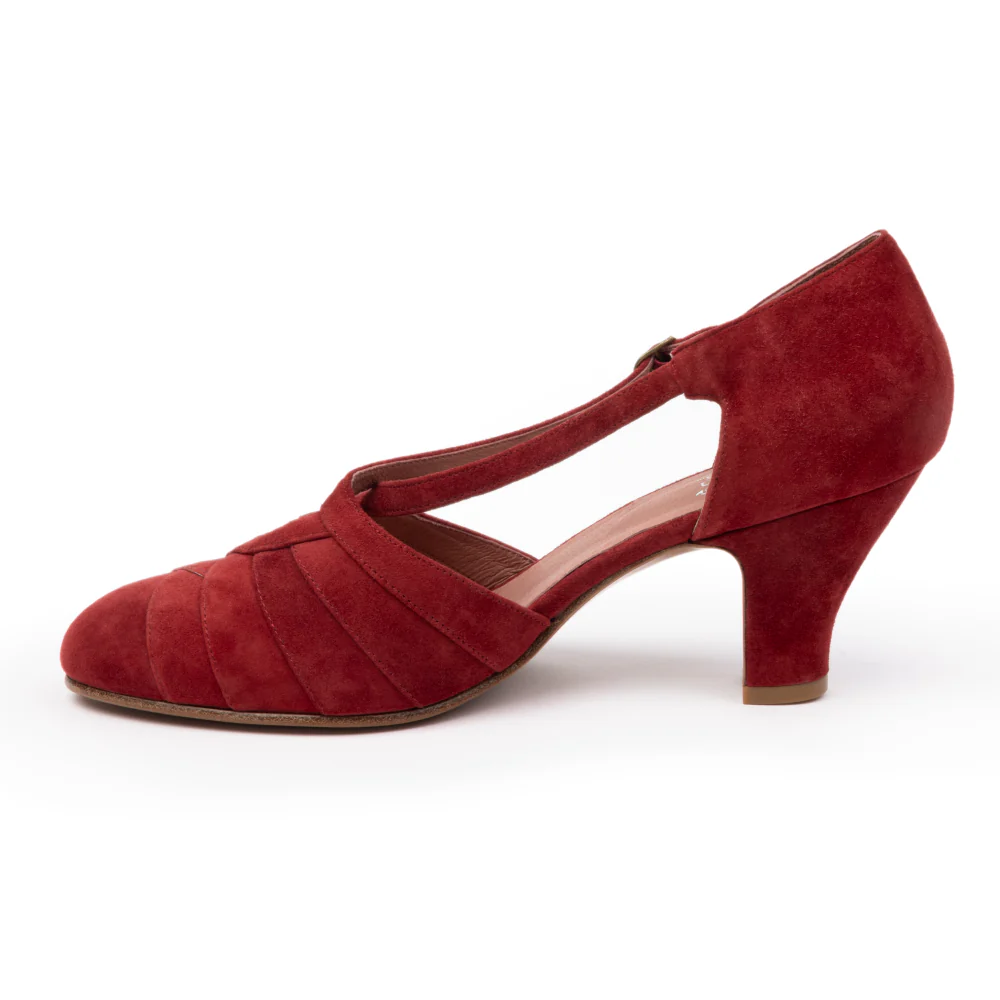 Melrose Vintage Pumps (Brick Red Suede) - Image 4
