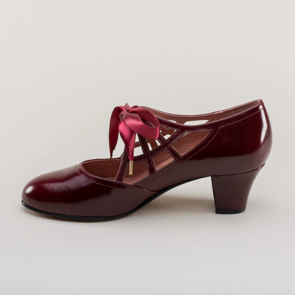 Parker Vintage Spiderweb Pumps (Merlot) - Image 10