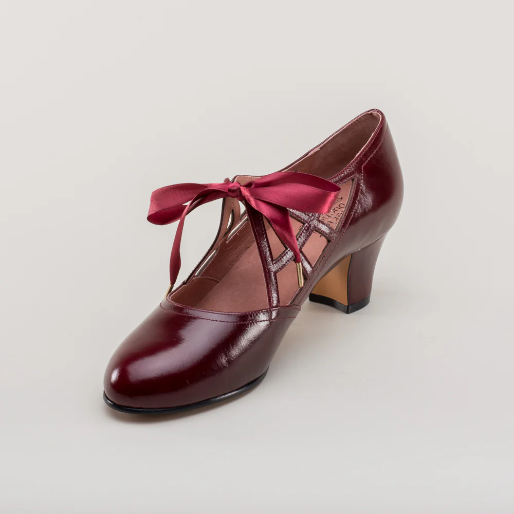 Parker Vintage Spiderweb Pumps (Merlot) - Image 11