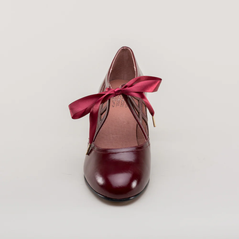 Parker Vintage Spiderweb Pumps (Merlot) - Image 12