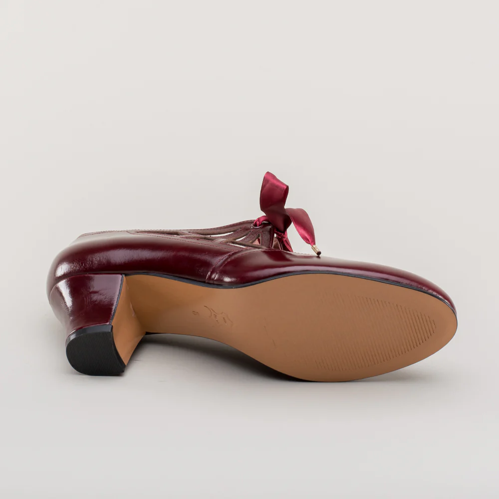 Parker Vintage Spiderweb Pumps (Merlot) - Image 13