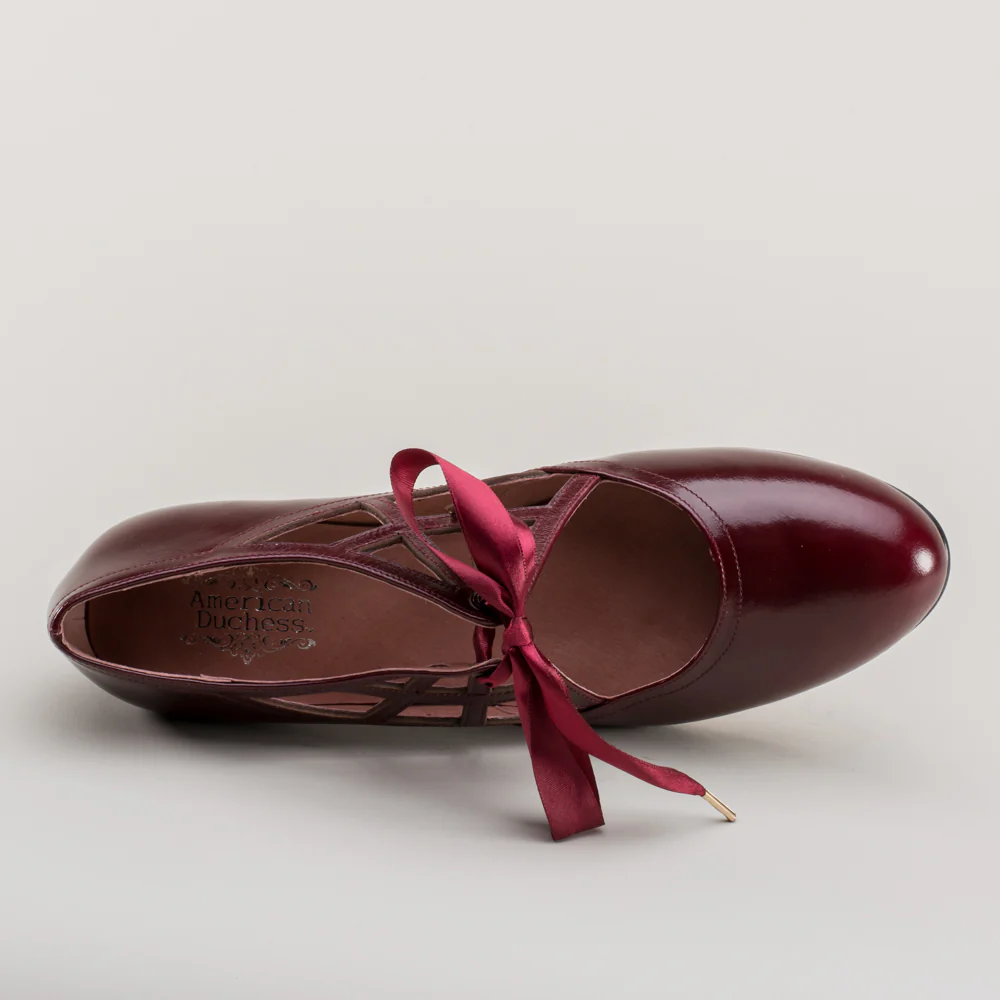 Parker Vintage Spiderweb Pumps (Merlot) - Image 14
